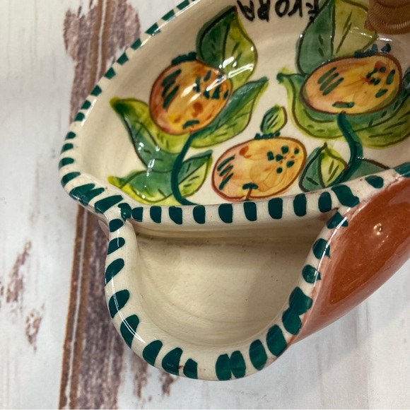 Pottery Olive Dish Signed Hand Painted & Glazed - Picture 4 of 14